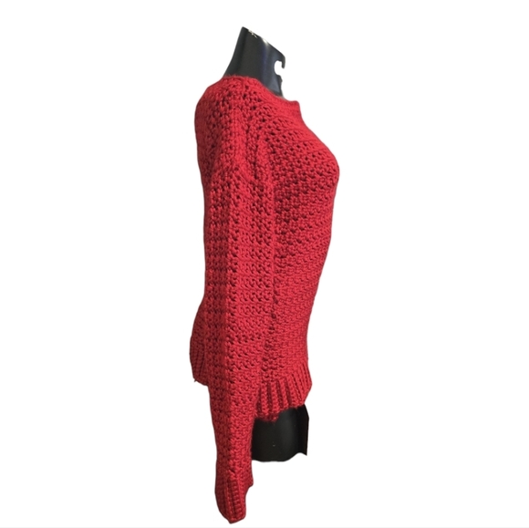 Handknit Red Knit Sweater - Picture 5 of 9